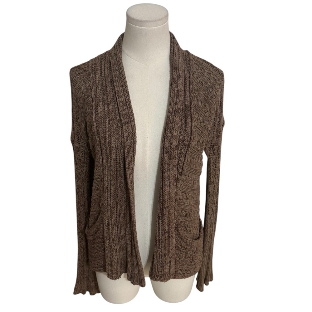 FREE PEOPLE Cable Knit‎ Cardigan Sweater 100% Cotton Chestnut
Brown Size L S M